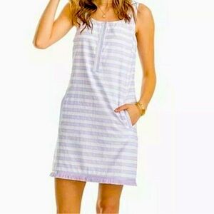Southern Tide Lavender and White Striped Mini Dress
